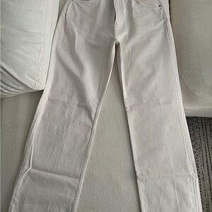 Reformation Cream Straight-Leg Pants